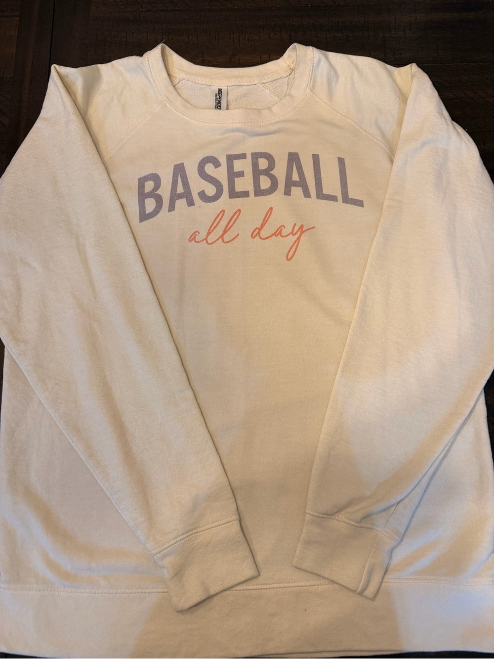 Women's Cream "Baseball All Day" Long Sleeve Top